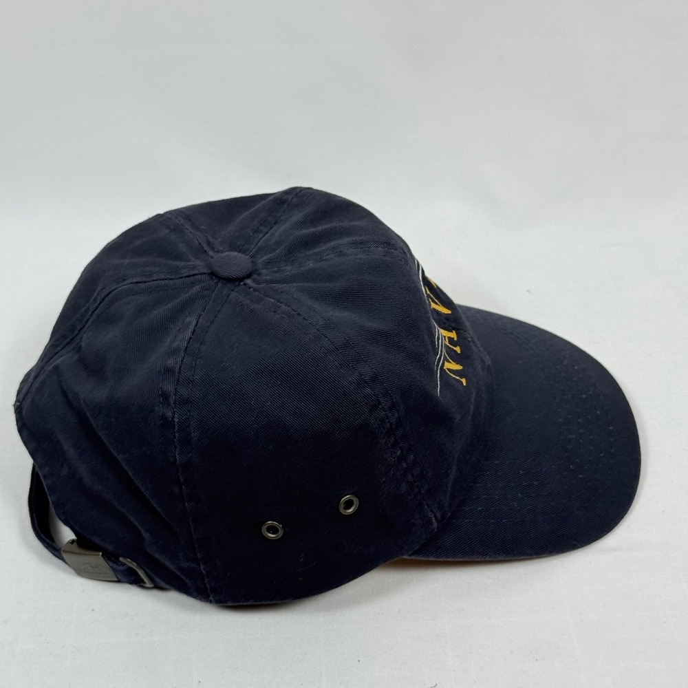Vintage Navy Baseball Cap Hat Gold Embroidered Military Dad Adjustable Strapback - Picture 7 of 10
